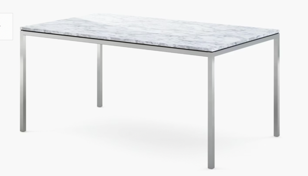 Custom Parsons Style Carerra  Marble Dining Table