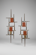Brutalist MCM Candle Sconces- Pair