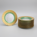 Uranium Glass & Gold Leaf Plates
