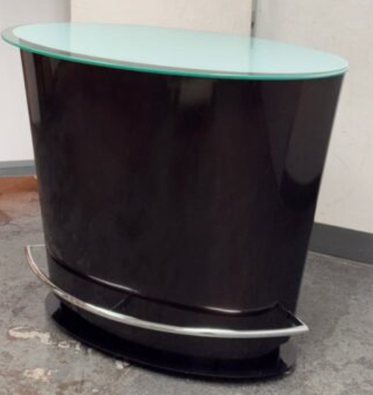 Elite Manufacturing Oval Glass + Metal Top Bar