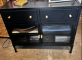 Metal Cabinet with 2 Drawers and Glass Doors