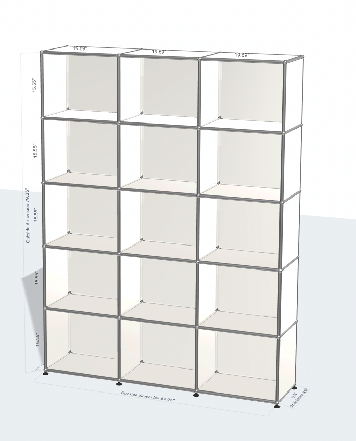 USM Haller Shelving Unit 60 x 78x 14"