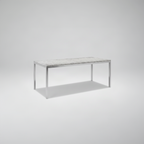 Carerra Marble Dining Table with Brushed Chrome Base