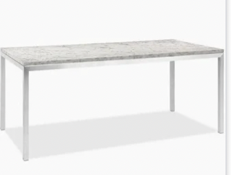 Carerra Marble Dining Table with Brushed Chrome Base
