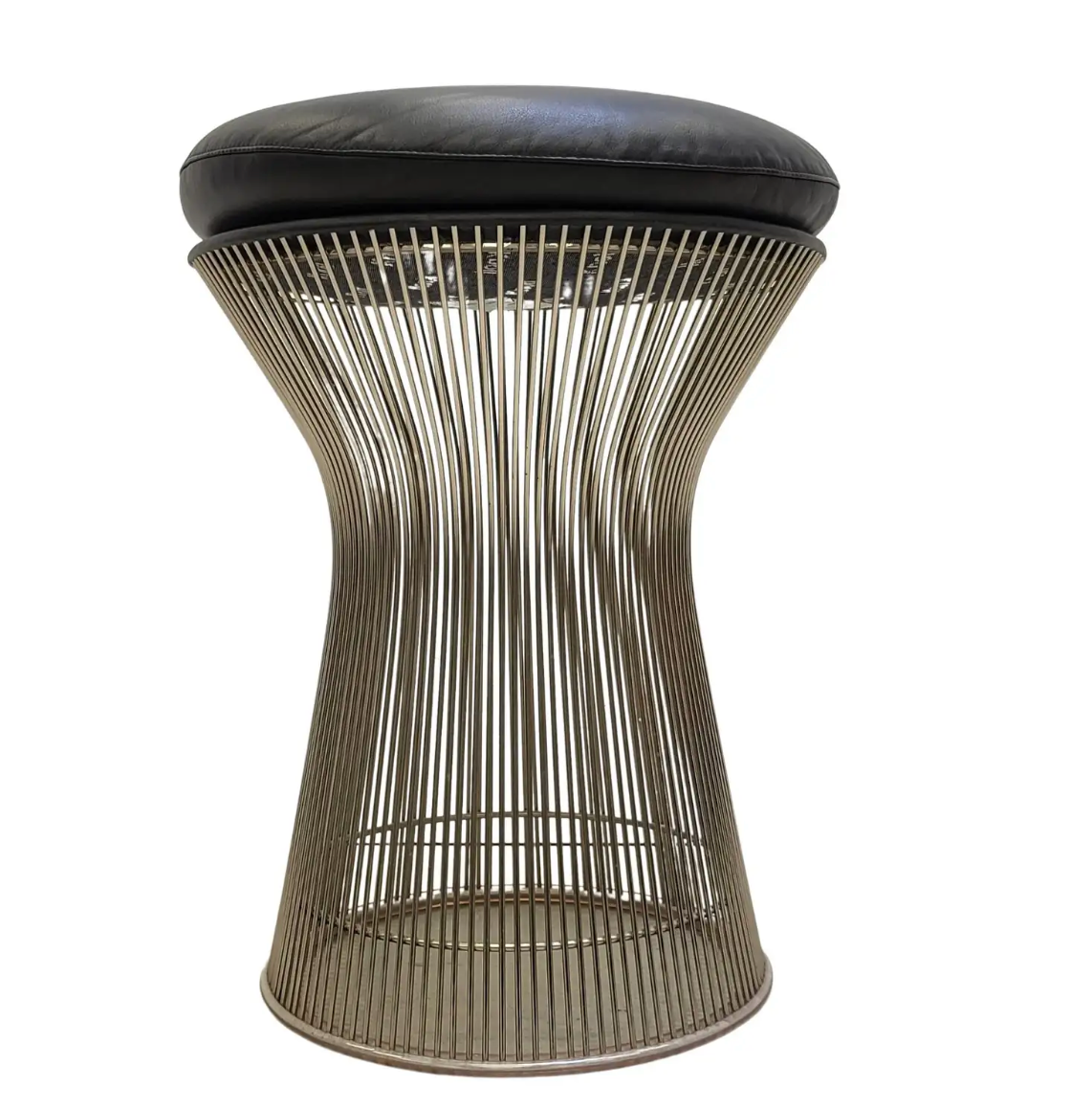 Warren Platner Stool for Knoll Black Leather