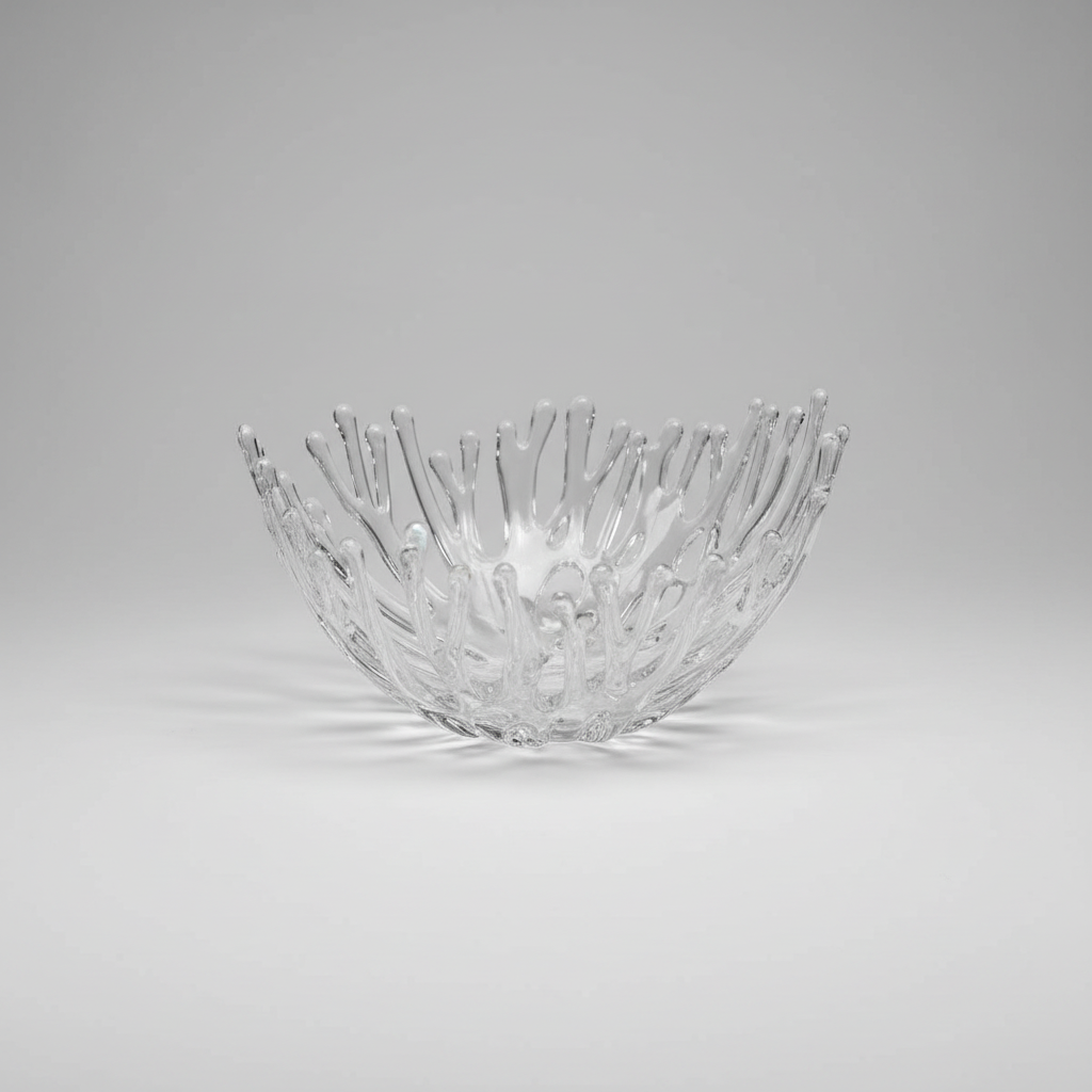 Small Clear Glass Coral Bowl