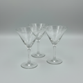Set of 6 Vintage Etched Martini Glasses with Wheat Pattern