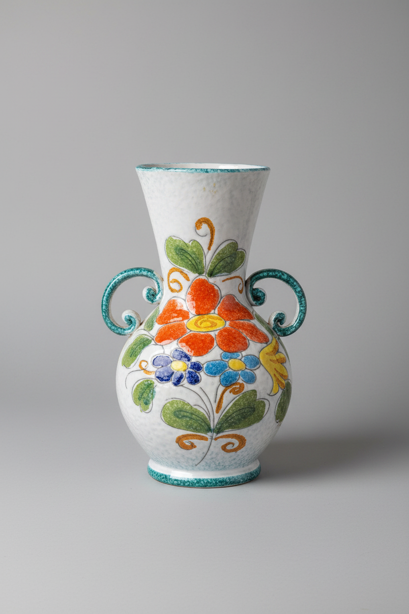 Vintage Handpainted Italian Flower Vase