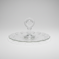 Vintage Indiana Glass Teardrop Dessert Tray with Handle, 11”