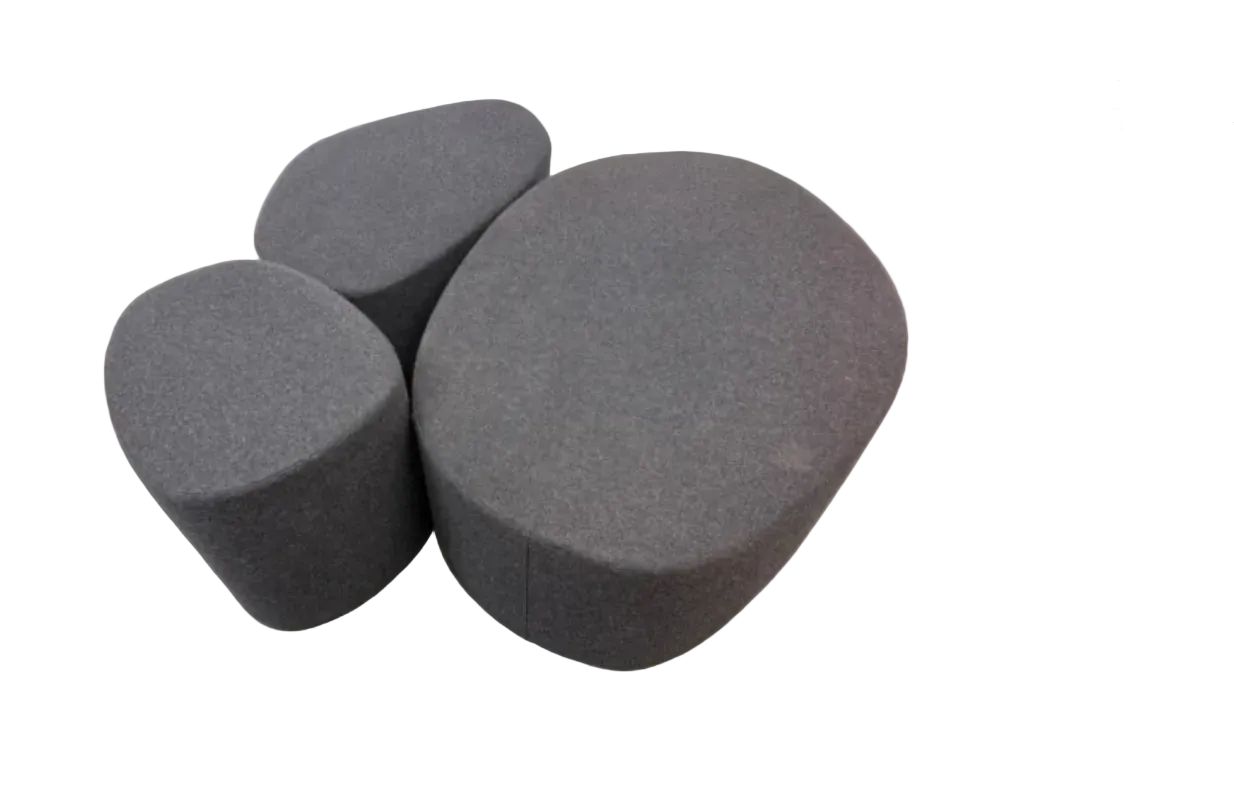Blu Dot Swole Gray Felt Ottoman, Large
