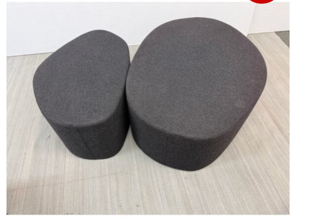 Blu Dot Swole Gray Felt Ottoman, Medium