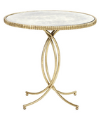 Ballard Designs Loren Side Table in Gold with Vintage Mirror Tops