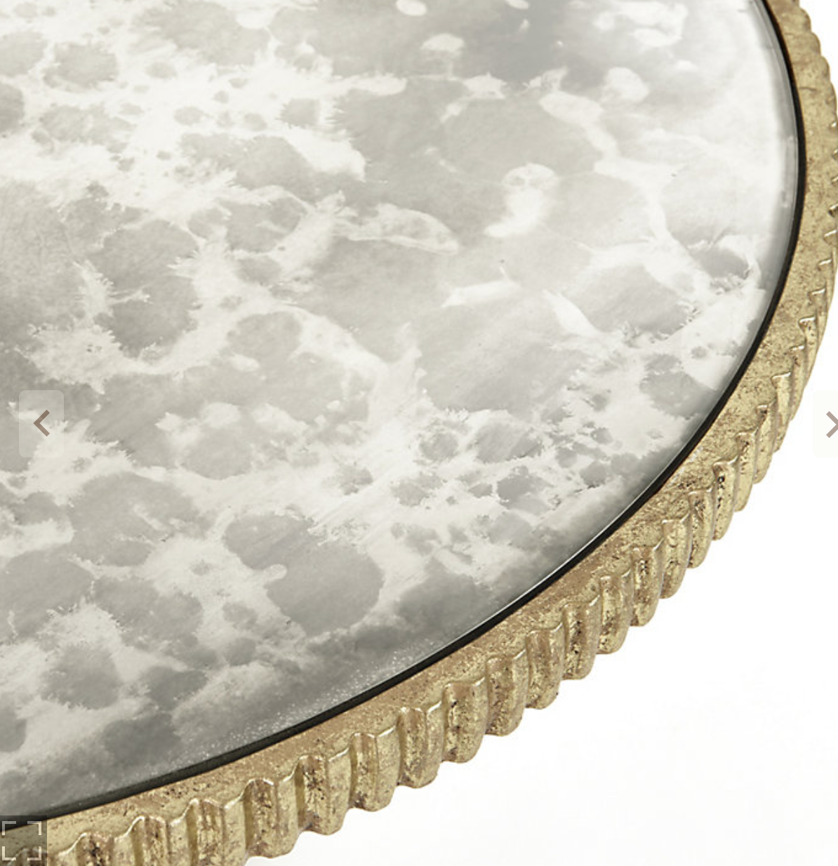 Ballard Designs Loren Side Table in Gold with Vintage Mirror Tops