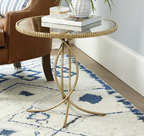 Ballard Designs Loren Side Table in Gold with Vintage Mirror Tops