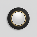 Round Black and Gold Wall Mirror