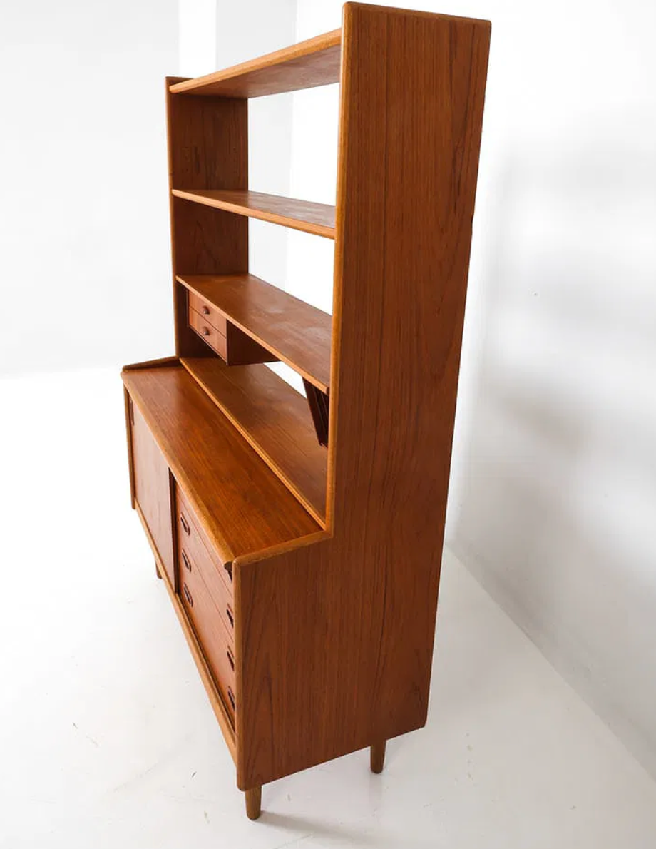 ATTR. BENGT RUDA SWEDISH TEAK DESK BOOKCASE 1960S