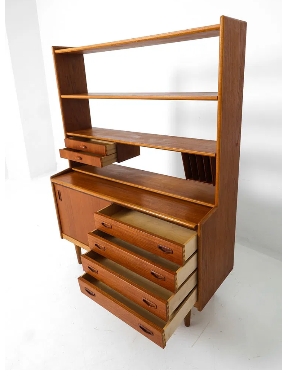 ATTR. BENGT RUDA SWEDISH TEAK DESK BOOKCASE 1960S