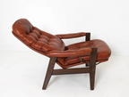 STYLE OF EKORNES LEATHER LOUNGE CHAIR C. 1970S