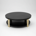 Ebonized Black and Gold Coffee Table