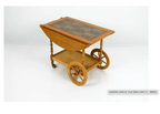 Vintage DANISH OAK & TILE BAR CART C. 1960S