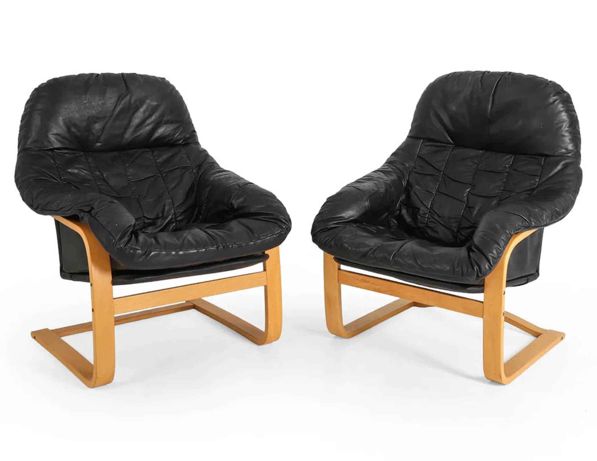 SKIPPER LEATHER LOUNGE CHAIRS 1970S
