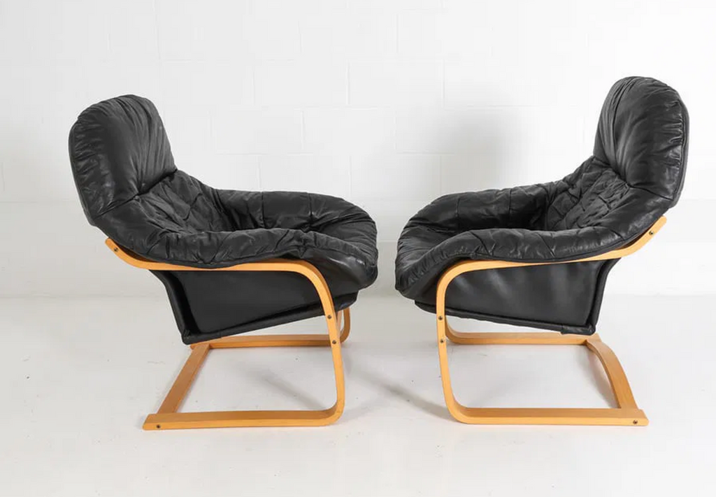 SKIPPER LEATHER LOUNGE CHAIRS 1970S
