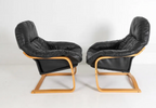 SKIPPER LEATHER LOUNGE CHAIRS 1970S