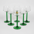Set of 16 Vintage 60's French glasses with Green Stems