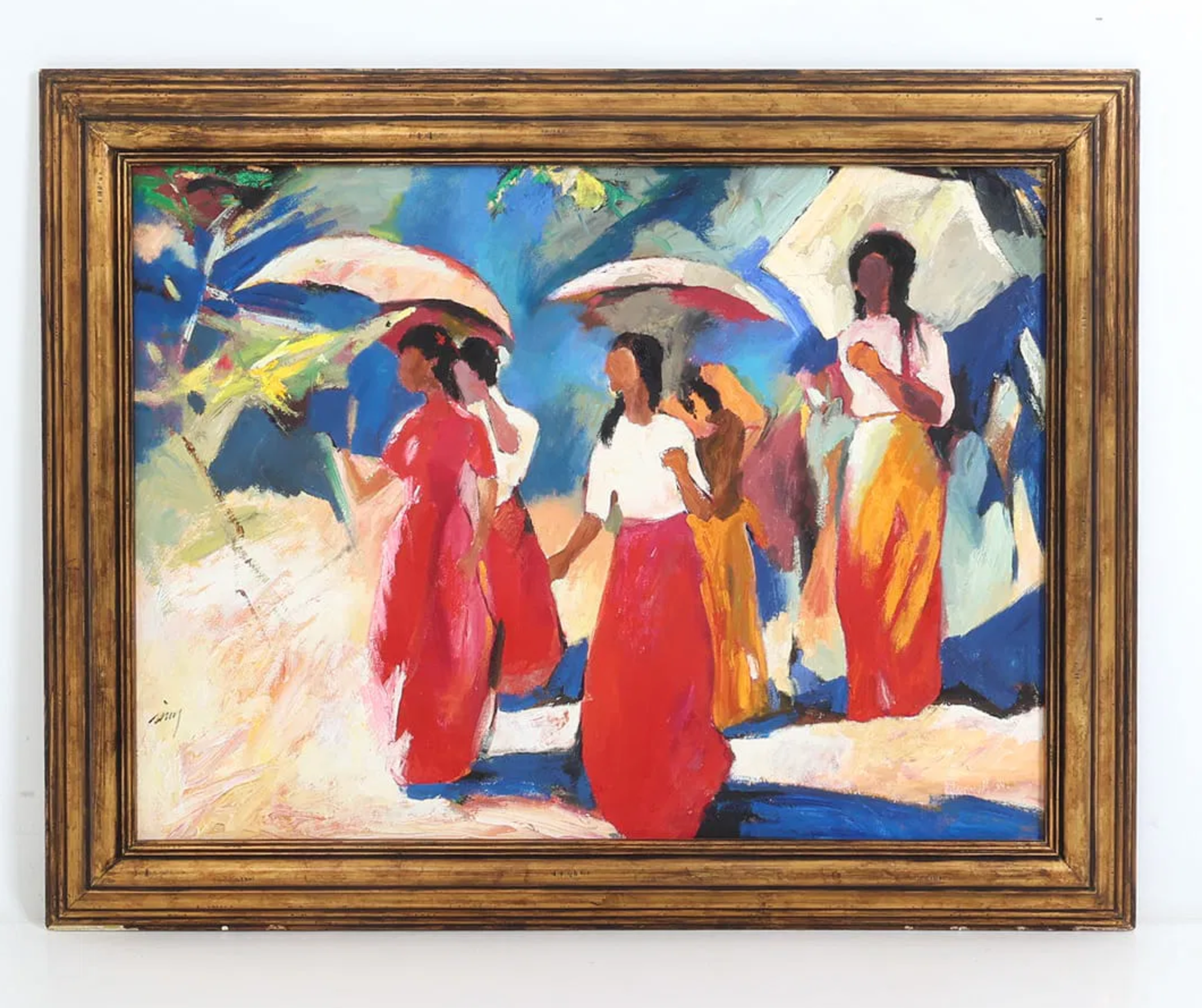 Women with Parasols Oil on Canvas 37.75" x W 47.5"