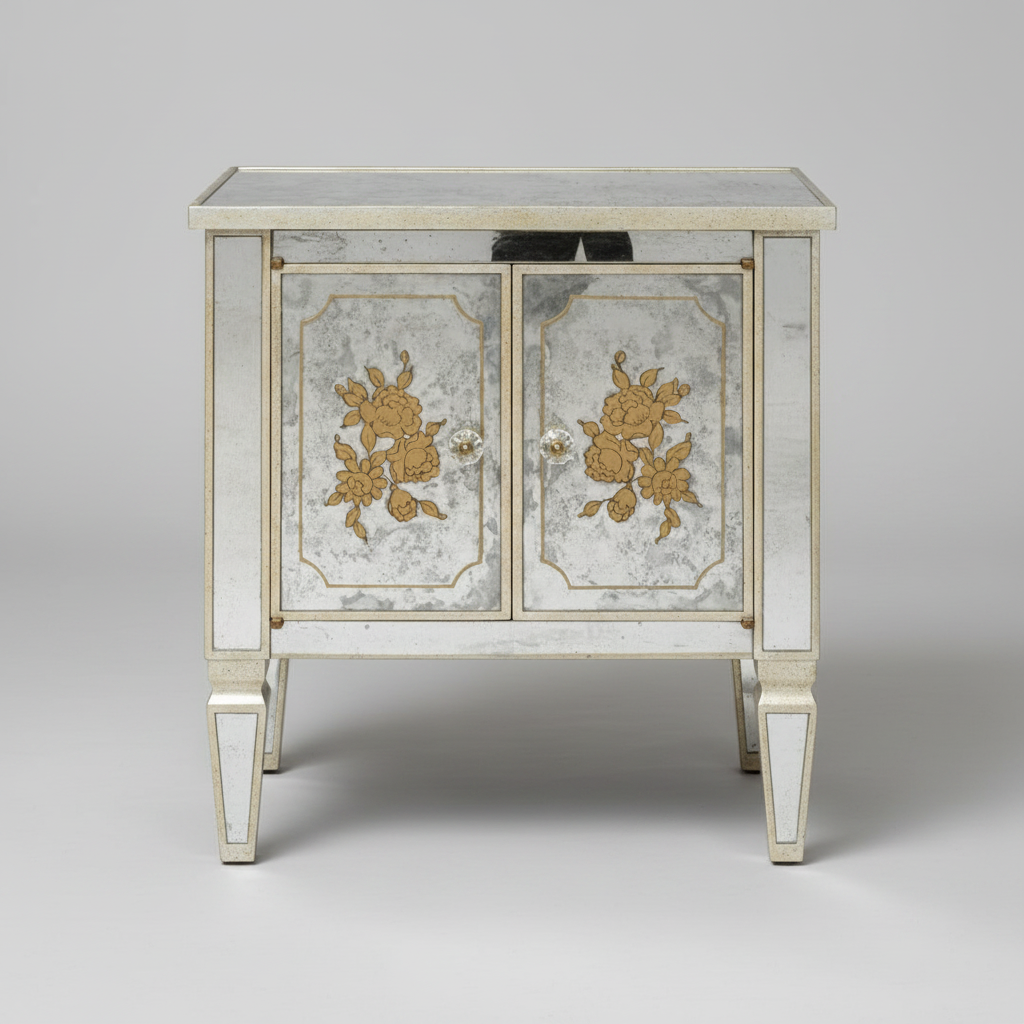 Julia Gray Venetian Mirrored End Table