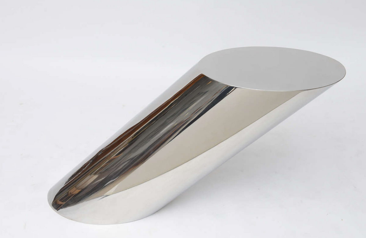 J. Wade Beam Zephyr Cantilevered Stainless Steel Side Table by Brueton