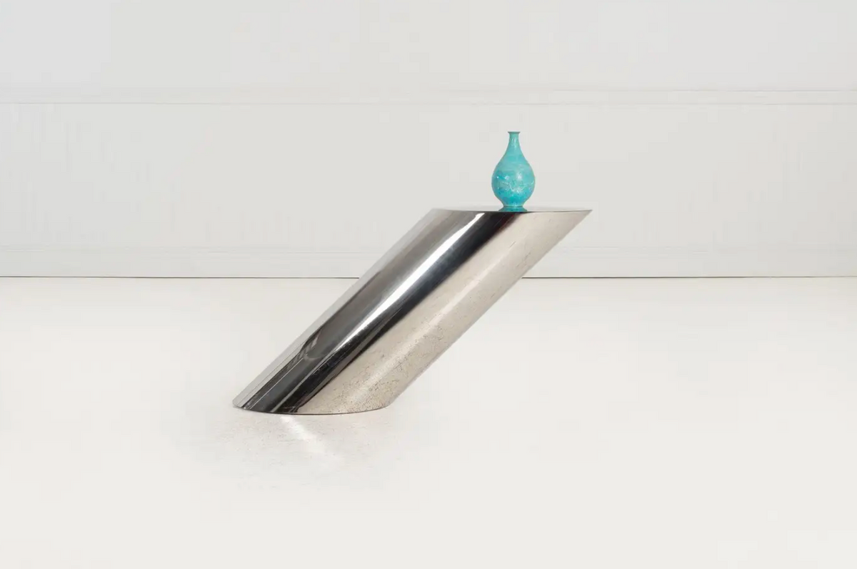 J. Wade Beam Zephyr Cantilevered Stainless Steel Side Table by Brueton
