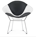 Alphaville Bertoia Style Diamond Chair with Black Seat