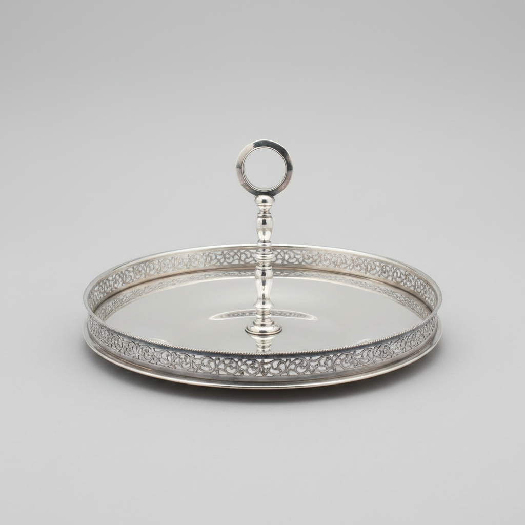 Jean Crouset French Silver and Crystal Platter
