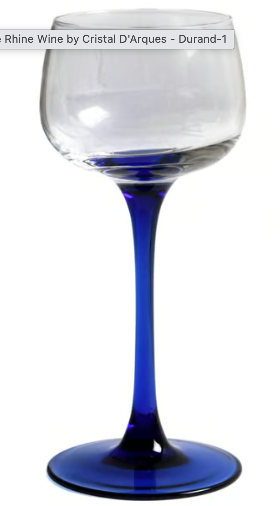Set of 6 Hand Blown Black Stemmed Wine Glasses