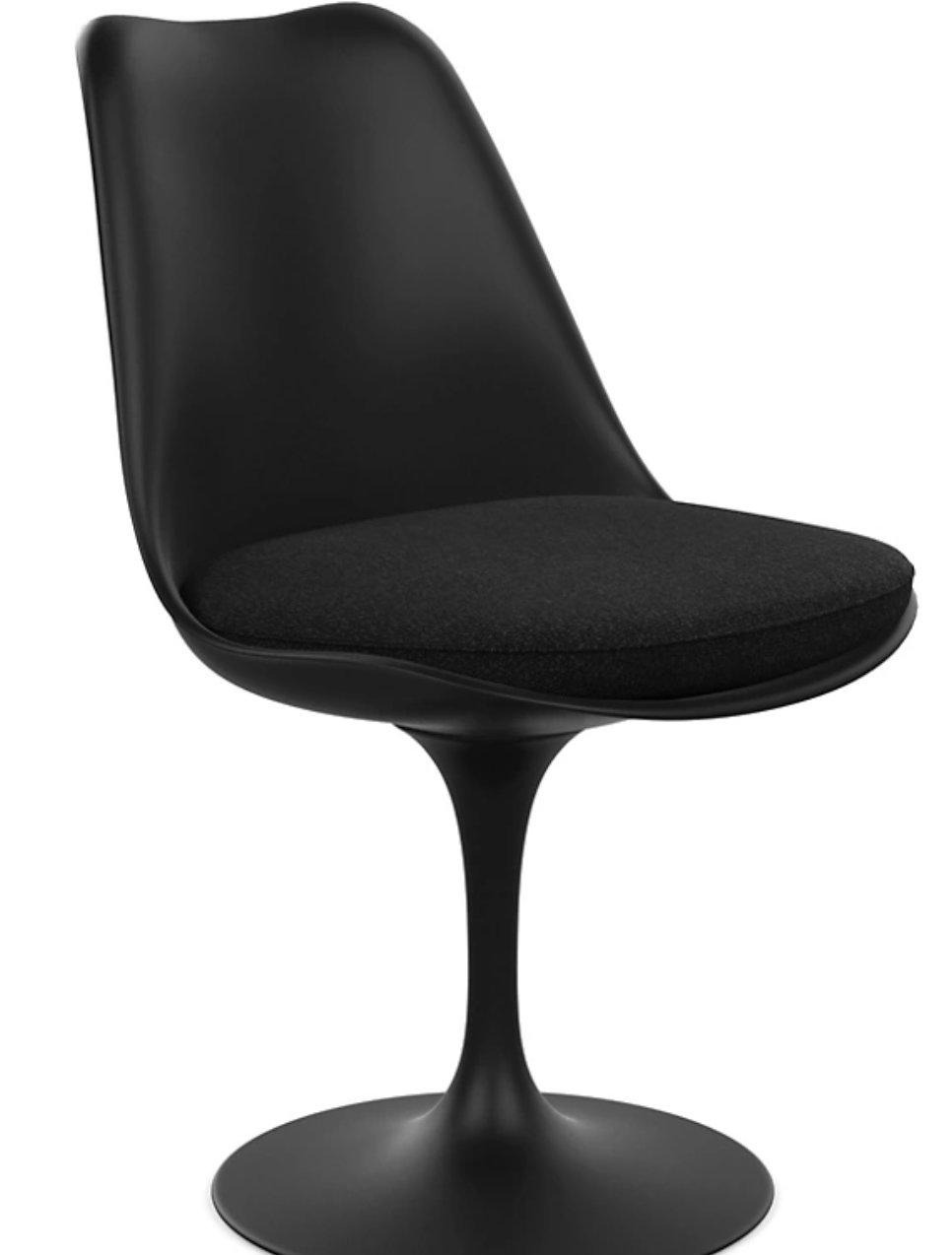 Knoll Tulip Swivel Chair Black Leather
