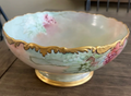 Limoges Victorian Rose Punch Bowl