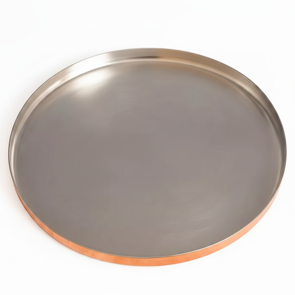 Chrome and Copper Serving Tray