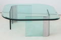 Leon Rosen Pace Glass Top Coffee Table 16" H x 54" W x 47"