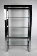 Milo Baughman Style Tubular Shelves in Chrome 90" x 39" x 17