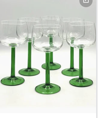 Luminary France Blue Stem or Green Stem Wine Glasses
