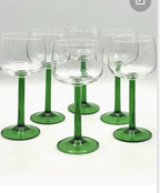 Luminary France Blue Stem or Green Stem Wine Glasses