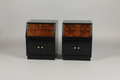 Henredon Black Lacquer Walnut Nightstand Pair 22ʺW × 20ʺD × 28ʺH