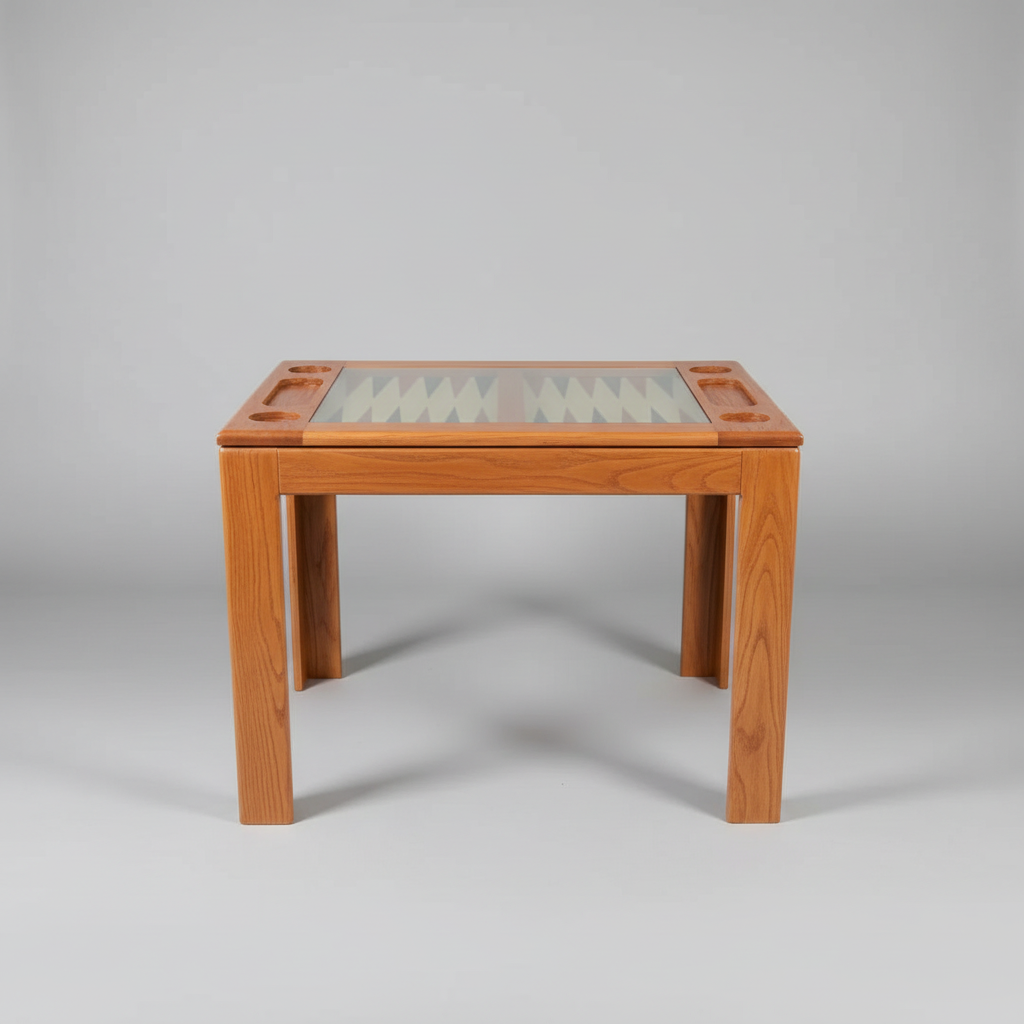 Vintage Oak Backgammon Table
