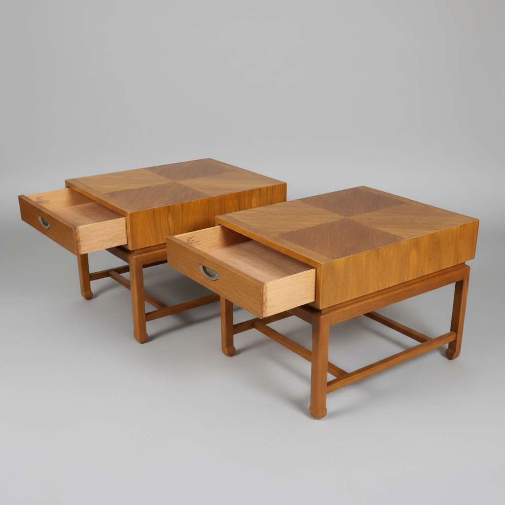 1950's America of Martinsville Nightstands-a Pair 22”w x 28.25”d x 20.75”