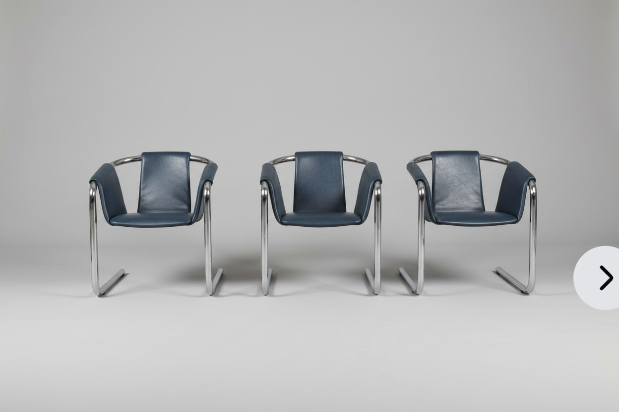 1970s Duncan Burke & Gunter Eberle for Vecta Group Zermatt Tubular Sling Chair