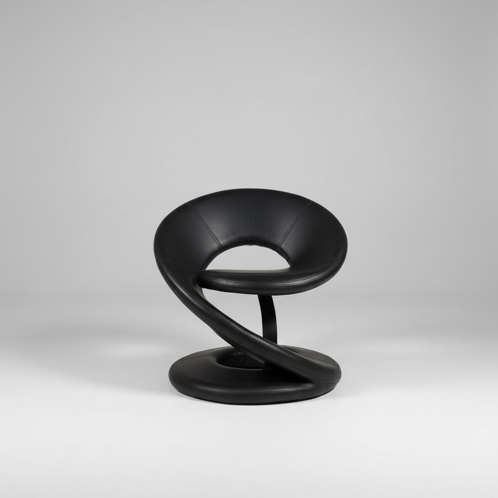 Jaymar Black Leather Spiral Chair