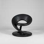 Jaymar Black Leather Spiral Chair