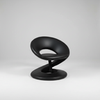 Jaymar Black Leather Spiral Chair