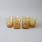 Set of 6 Anchor Hocking Lido Milano Amber Glasses